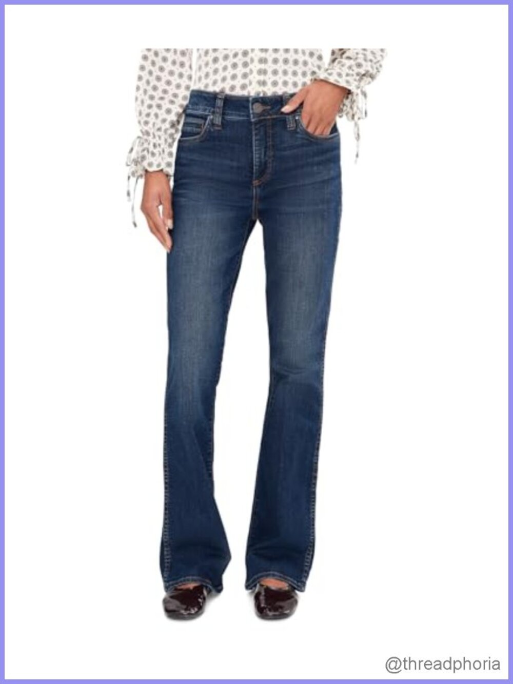 High Rise Bootcut Jeans with Whiskering